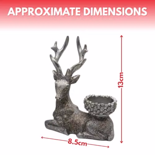 Marco Paul Set of Two Silver Resin Stag Tealight Holders – 2