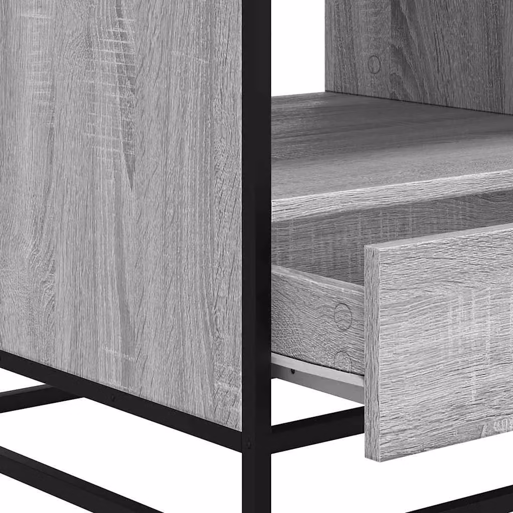 Berkfield Home Grey Sonoma Coffee Table in Engineered Wood and Metal, W/D/H: 100 x 50 x 45 cm – 3