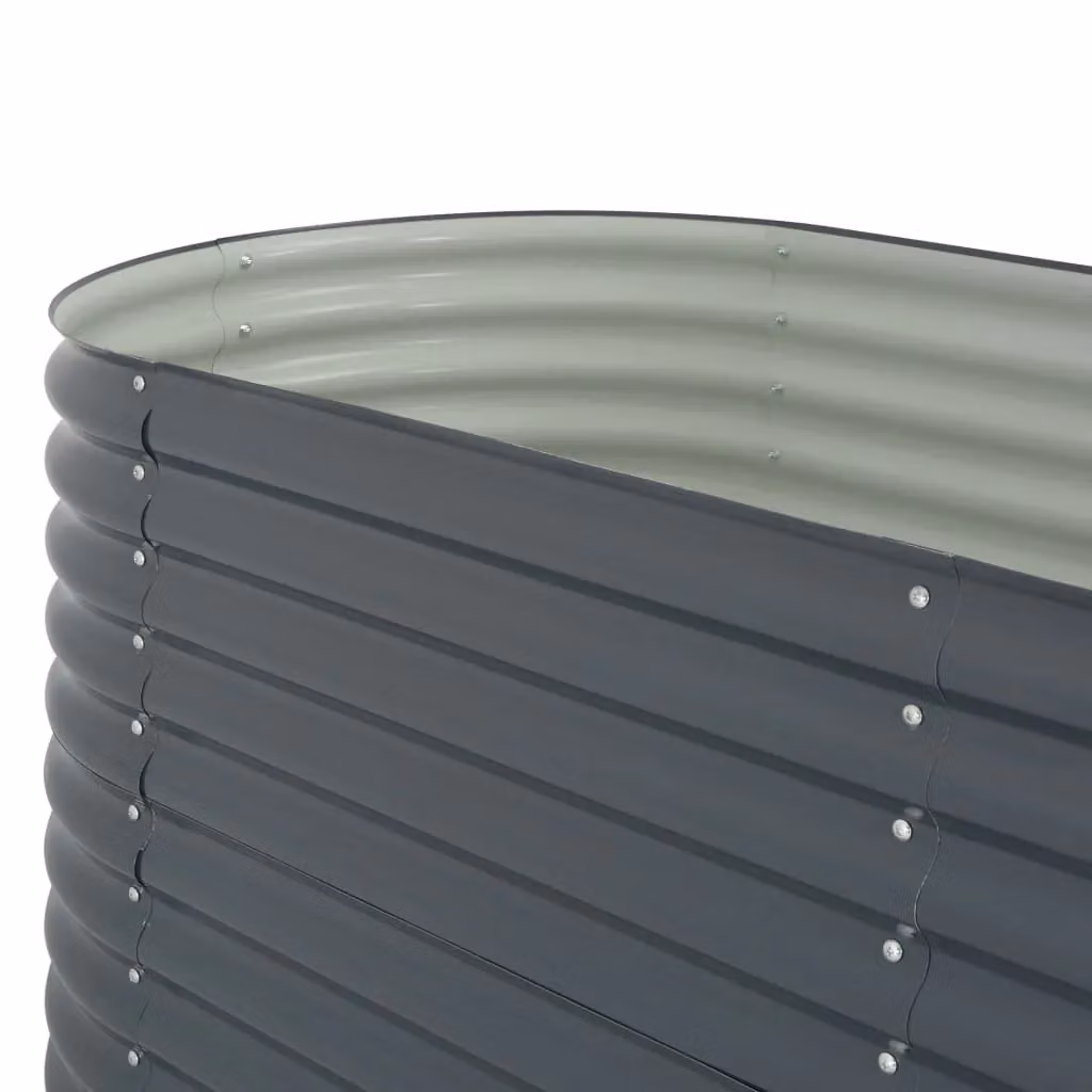 Berkfield Home Garden Galvanised Steel Raised Bed in Grey, W/D/H: 320 x 80 x 81 cm – 4