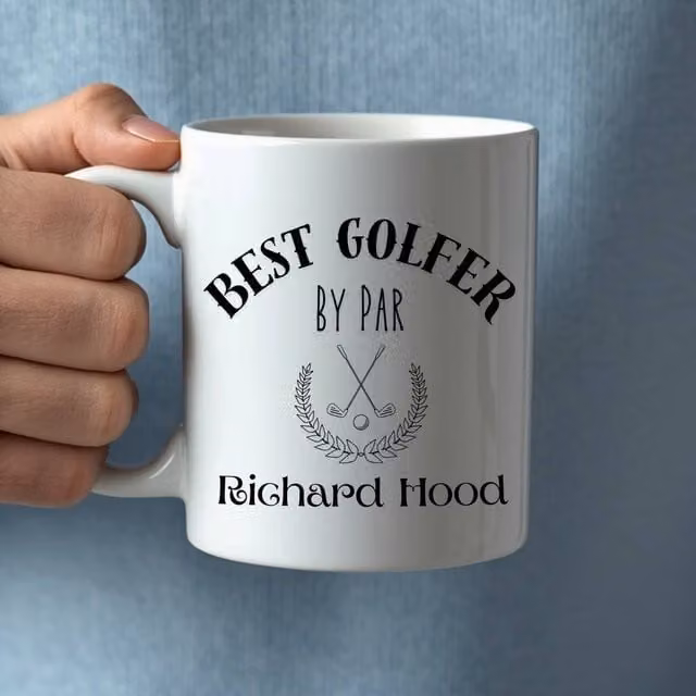 Aye Do Gifts Personalised Best Golfer by Par Ceramic Mug in White