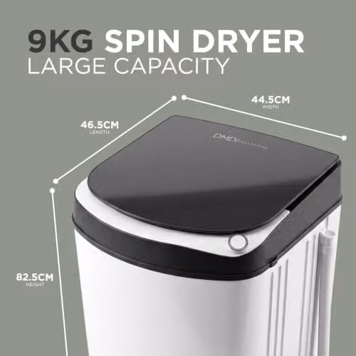 DMD Collective 9kg Top Loader Spin Dryer with Stainless Steel Drum in White or Silver – 2