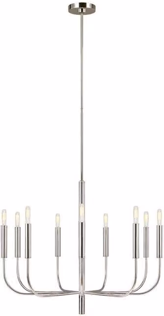 Netlighting Brianna 9 Light Chandelier in Grey with Fabric Shades and E14 Base
