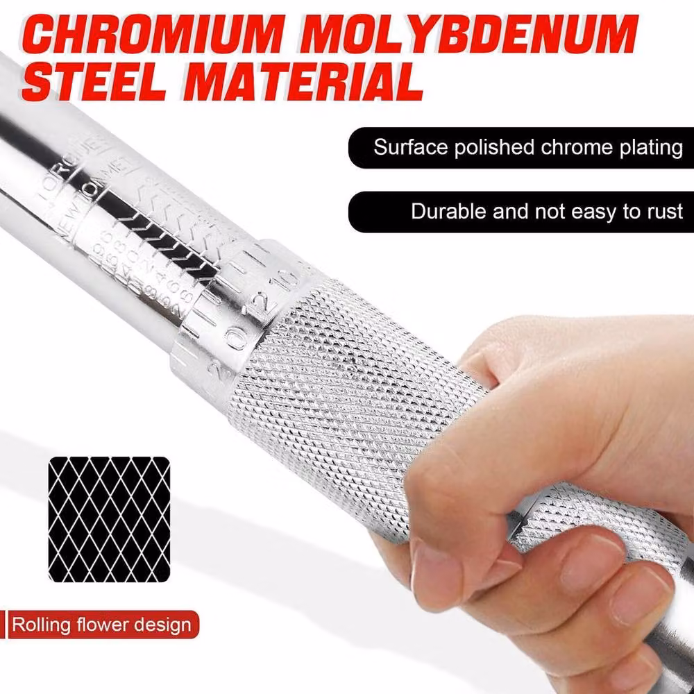 FLAVORA Torque Wrench with 17/19/21mm Wheel Nut Sockets in Silver – 4
