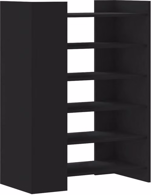 Berkfield Home Black Wall Mounted Shoe Cabinet with Internal Shelves, W: 74.5 cm, D: 37.5 cm, H: 100 cm