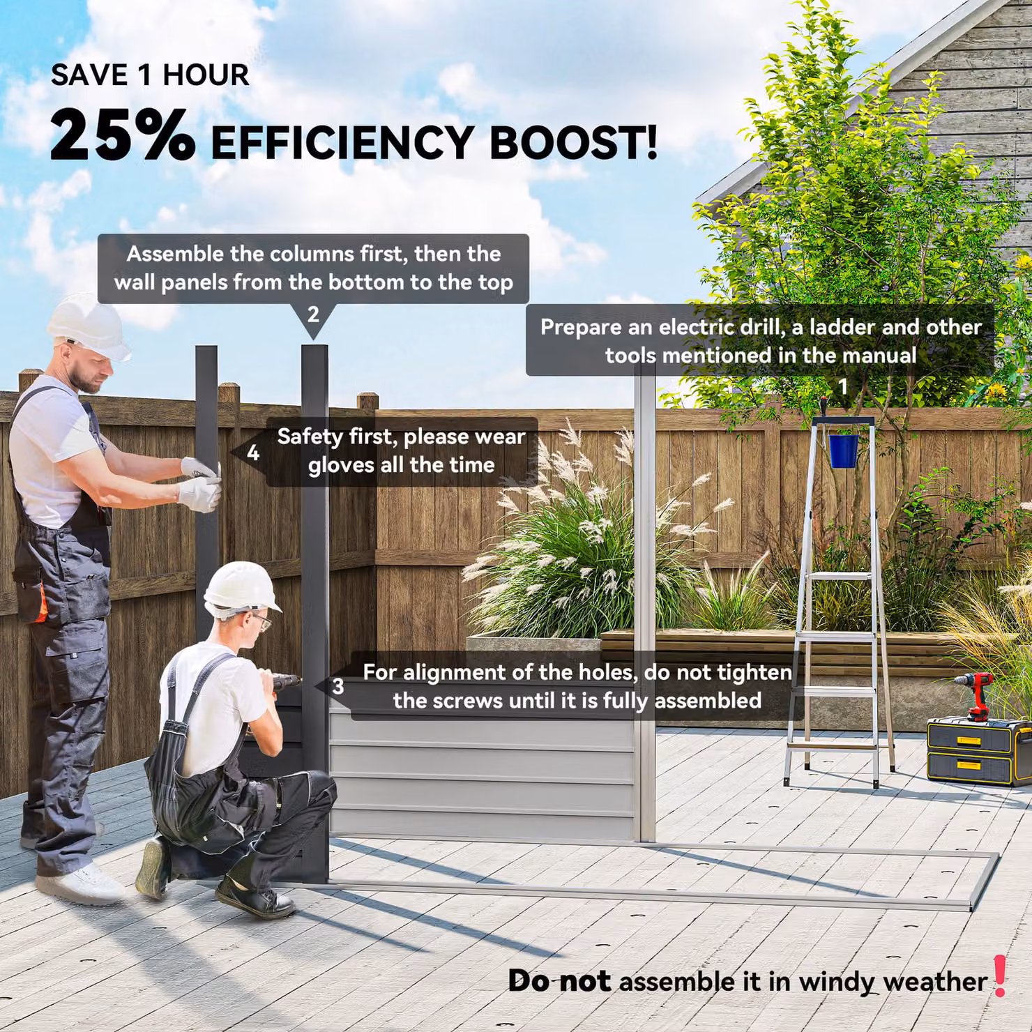 Outsunny Grey Galvanised Metal Garden Storage Shed with Double Doors and Pent Roof, W: 243.8 cm, D: 121.9 cm, H: 183.0 cm – 3