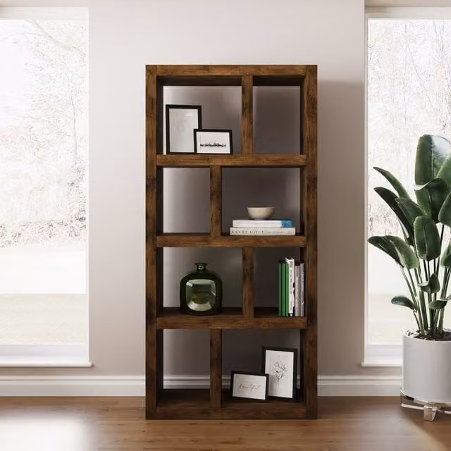 GFW Jakarta Tall Open Shelving Unit in Brown Mango Wood