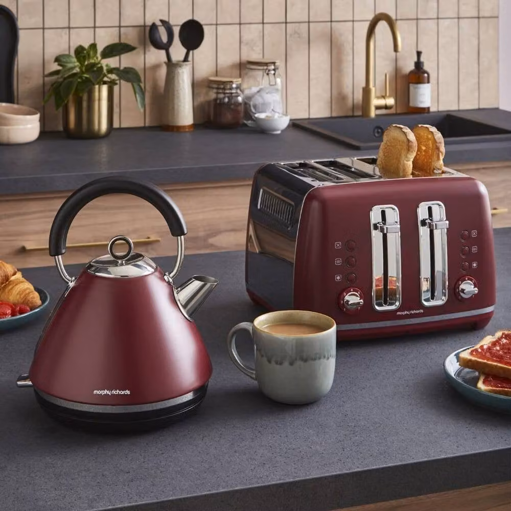 Morphy Richards Accents Rhubarb Kettle and Toaster Bundle in Red and Silver – 2