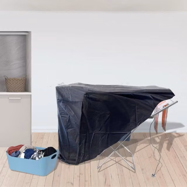Extra Large Groundlevel Silver Winged Heated Airer with Cover and Aluminium Metal Frame