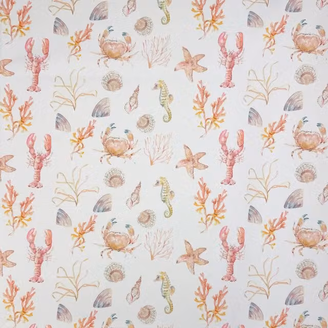 Terrys Sealife UV Resistant Outdoor Fabric in Coral Multicolour