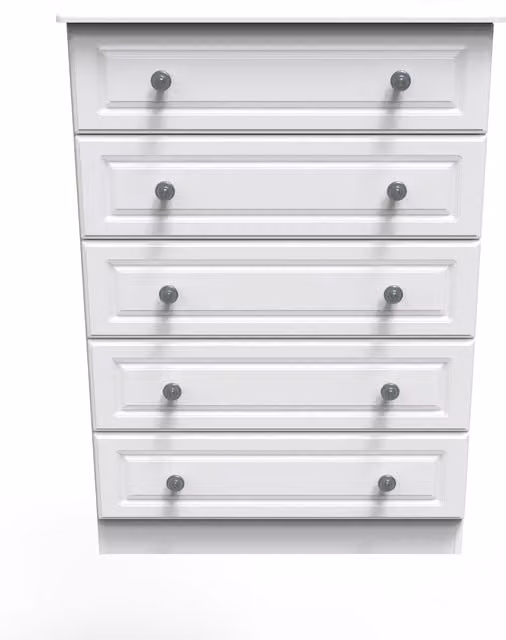 Ready Assembled 2 U Kendal 5 Drawer Chest in Off-White
