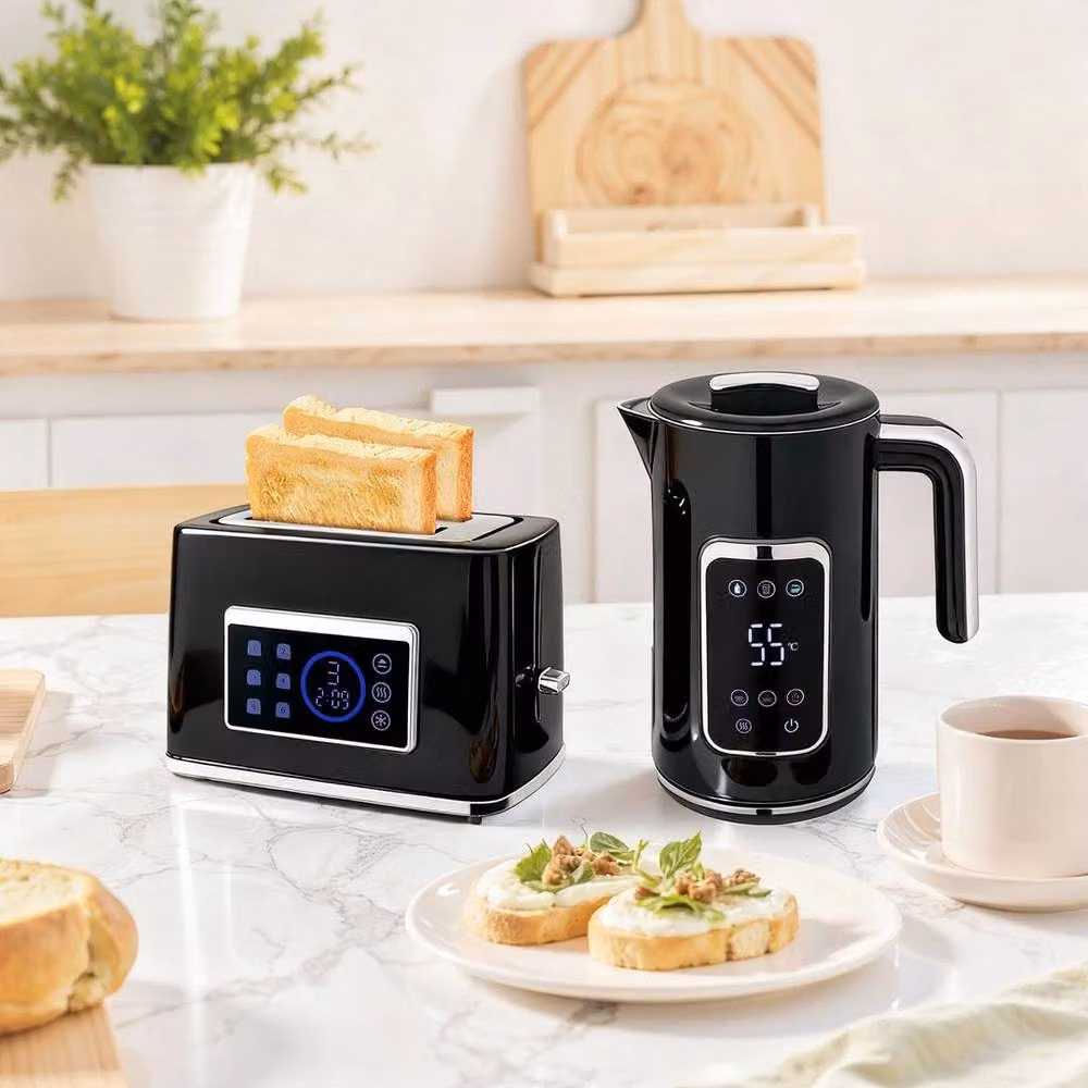 NESTLUNE Rapid Boil Kettle 1.7l and 2 Slice Toaster Set in Black – 3