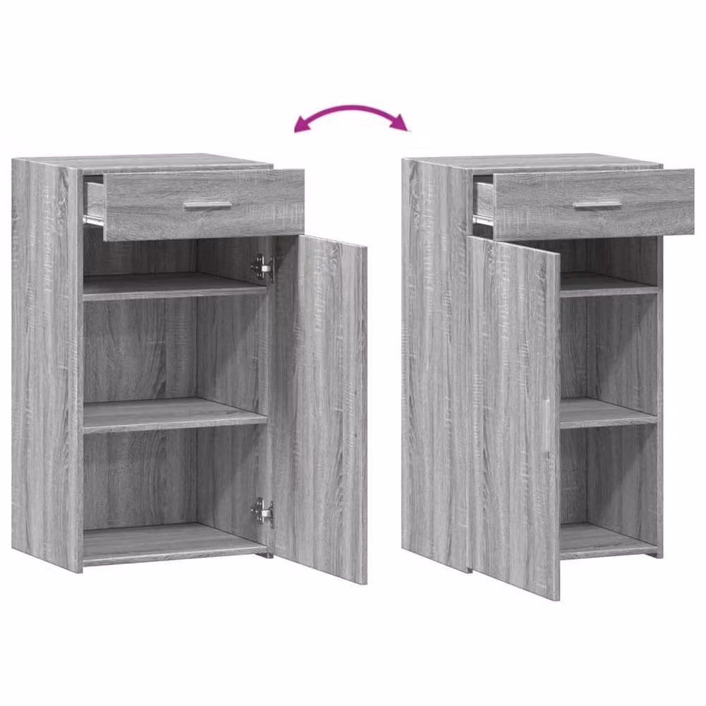 Berkfield Home Grey Sonoma Sideboard in Matt Engineered Wood W/D/H: 50 x 42.5 x 93 cm – 4