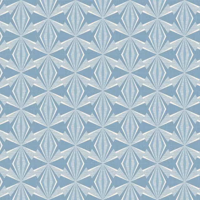 Hoopla Walls Blue Abstract Geometric Art Deco Wallpaper Roll