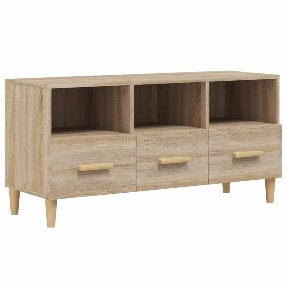 Berkfield Home Sonoma Oak TV Cabinet in Brown, W/D/H: 102 x 36 x 50 cm – 2