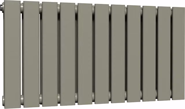 Lux Heat Flat Horizontal Double Steel Radiator in Dark Sage, W: 600 mm x H: 770 mm