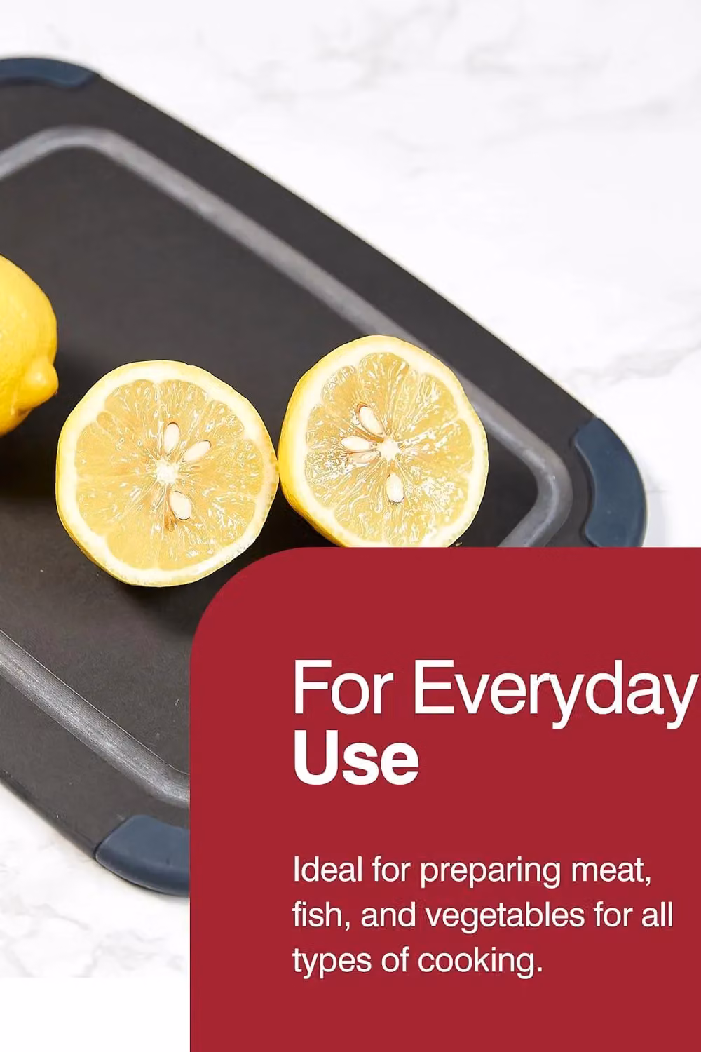 Zyliss Small Rectangular Wooden Fibre Chopping Board in Black with Non-Slip Feet and Juice Groove – 10