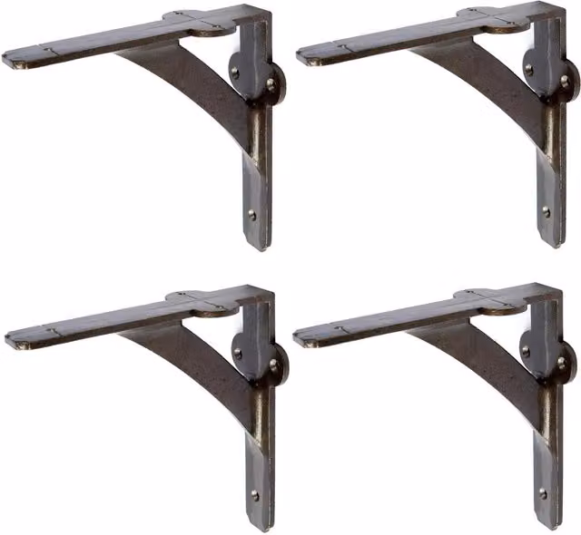 Hammer and Tongs Iron Shelf Bracket, Grey, Pack of 4, Diameter: 150 mm