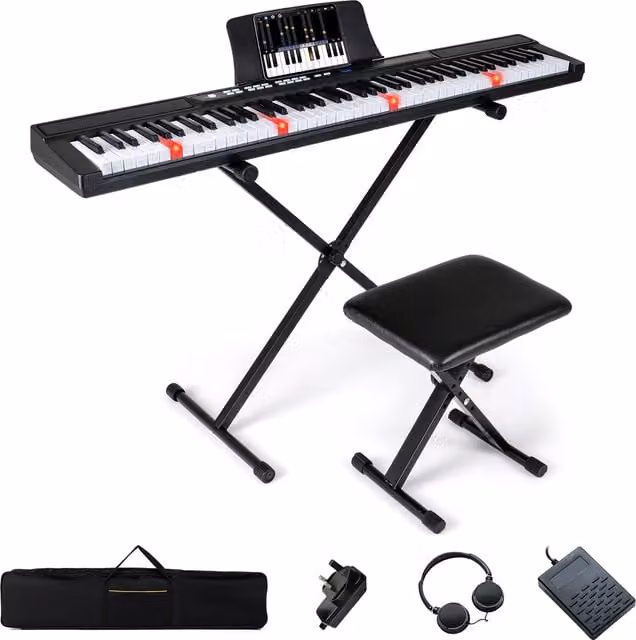 COSTWAY 88-Key Electric Piano Keyboard, Black