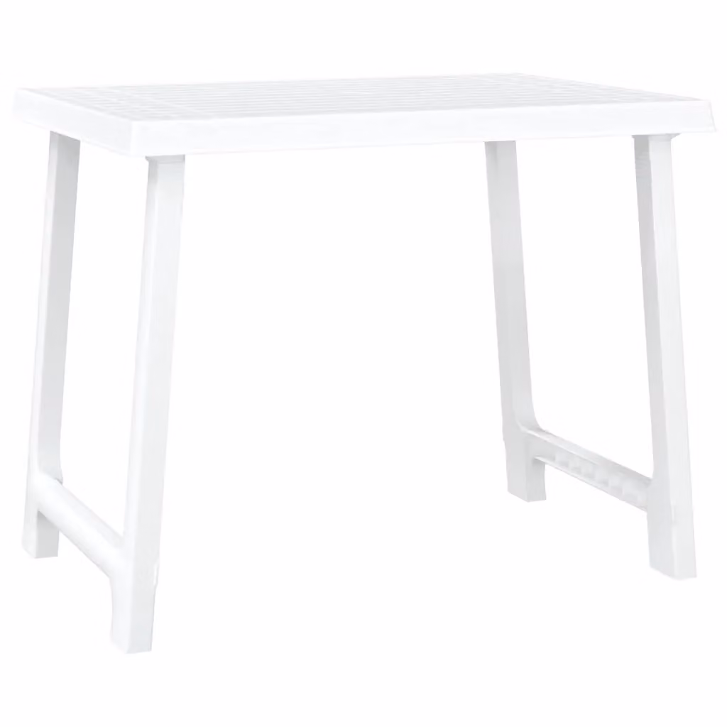 Berkfield Home Camping Table in White with Wooden Look Finish, W/D/H: 79 x 56 x 64 cm – 2