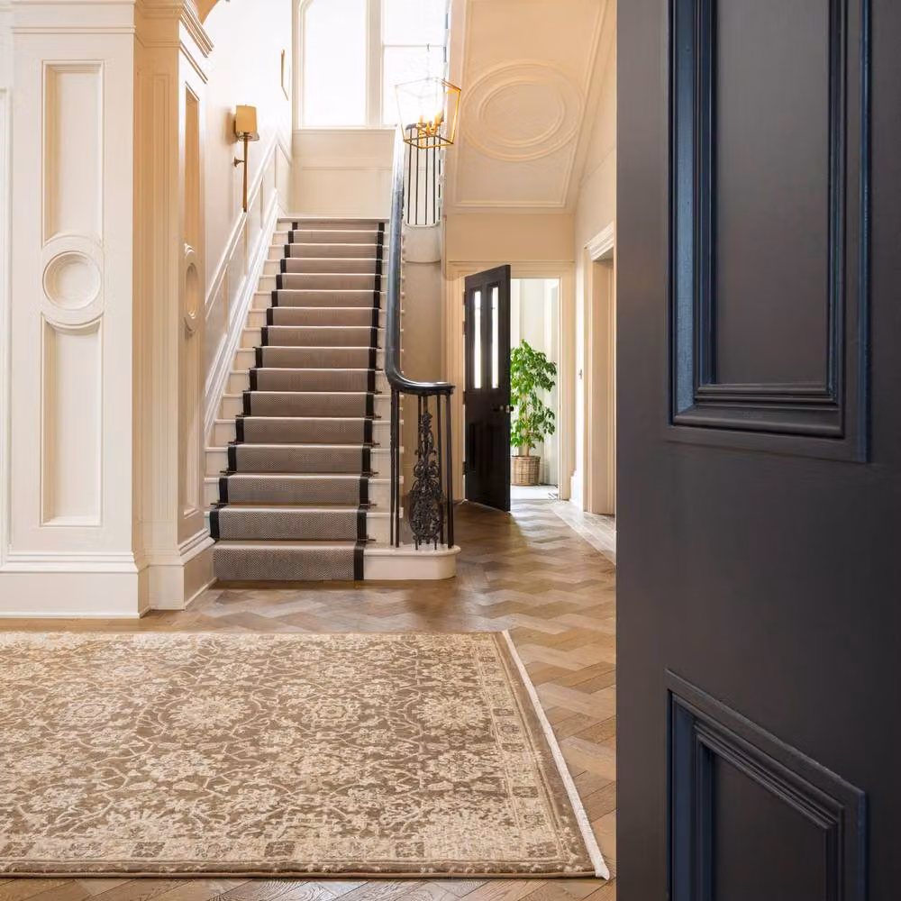 Kukoon Beige and Brown Traditional Floral Luxury Living Room Area Rug, W: 280 cm, D: 380 cm – 2