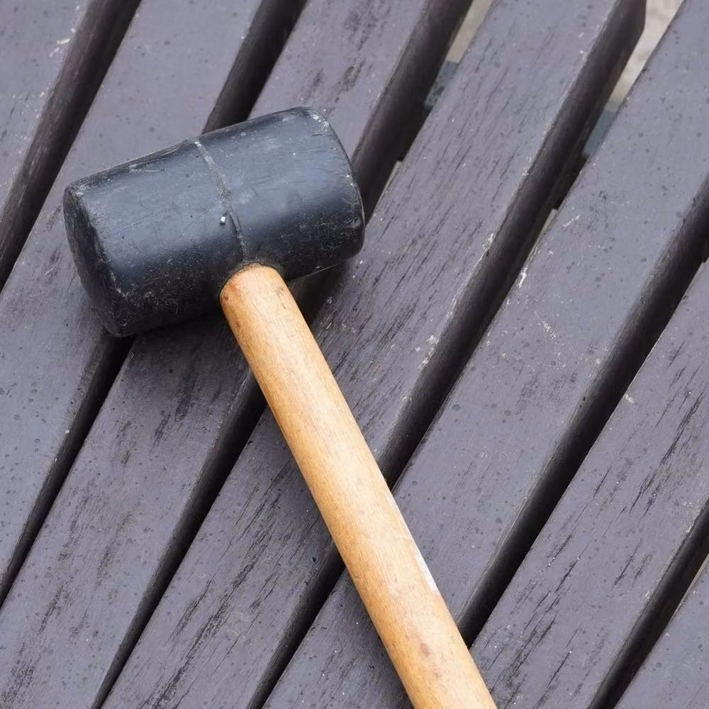 VOGREX Black Rubber Mallet with Wooden Handle, 22.5 cm – 4