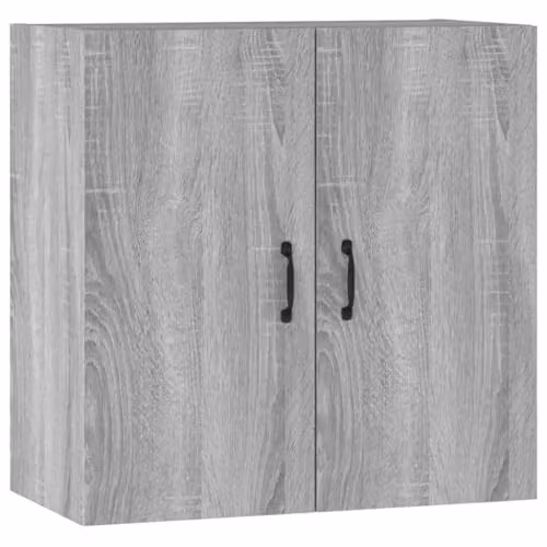 vidaXL Modern Wall Mounted Cabinet in Grey with Hinged Doors and Internal Shelves, W: 60 cm, D: 31 cm, H: 60 cm – 1