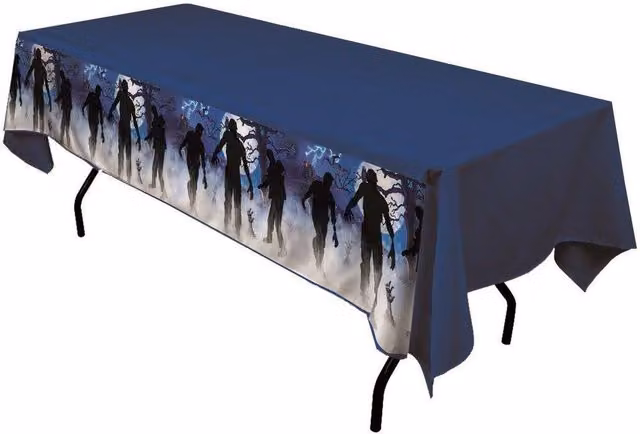 Bristol Novelty Multicolour Zombie Graphic Rectangular Tablecloth for Halloween