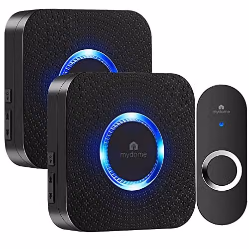 Switched On Products Wireless Plug-in Doorbell Kit with Black Chime and Battery-Operated Button
