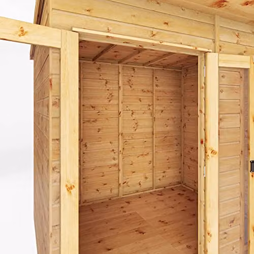 Waltons Maine Summerhouse Wooden Garden Room with Pent Roof and Patio Area, Brown, W: 243.84 cm, D: 182.88 cm, H: 217.0 cm – 3