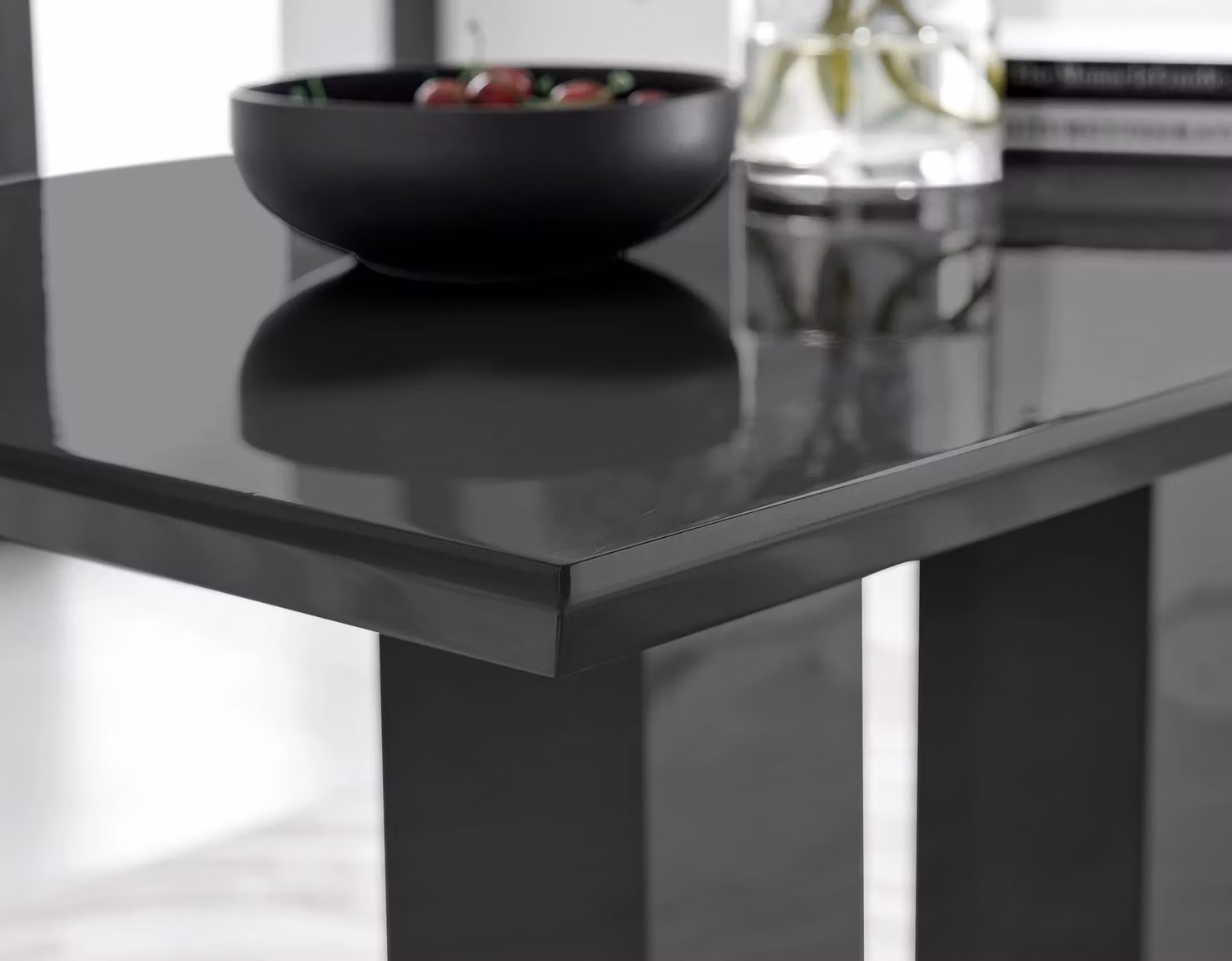 FurnitureboxUK Imperia Modern Black High Gloss Rectangular 4-Seater Dining Table W: 120 cm, D: 70 cm, H: 75 cm – 2