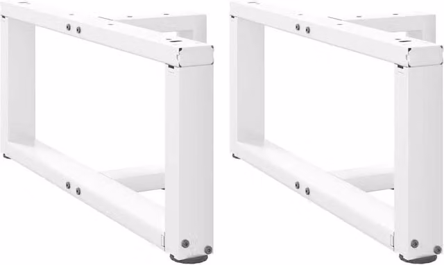 Berkfield Home T-Shaped Coffee Table Legs, 2 Piece White Steel Set, W/D/H: 60 x 25 x 30-31 cm