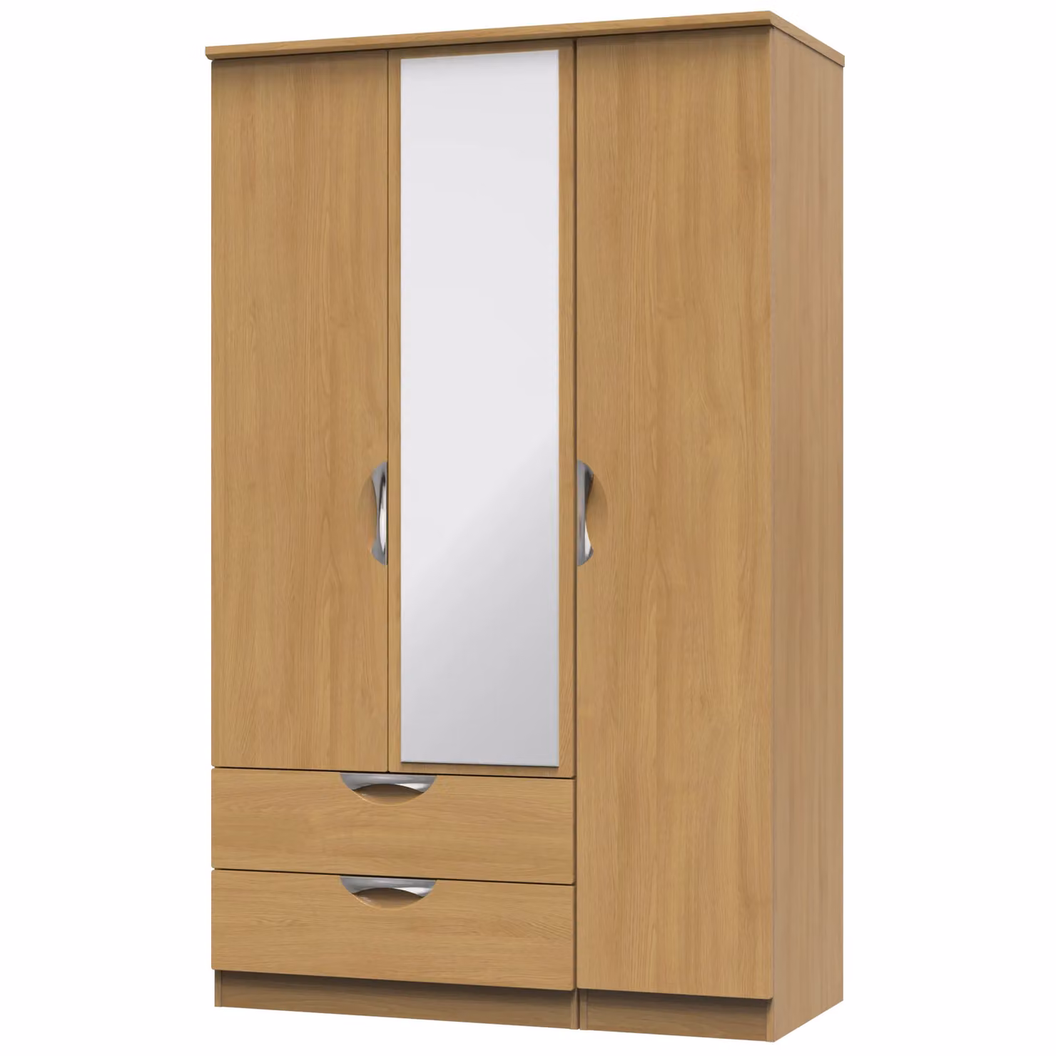 Ready Assembled 2 U Holborn Triple Mirrored Wardrobe with 2 Drawers in Brown – 2