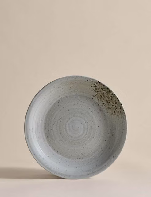 M&S Textured Spin Stoneware Side Plate in Beige and Grey