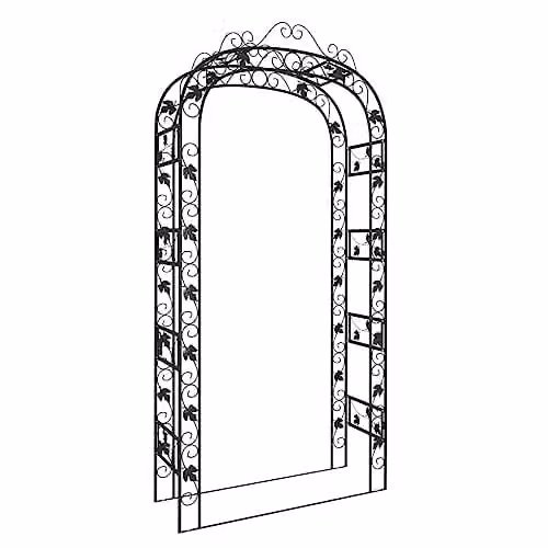 vidaXL Black Steel Garden Arch Climbing Frame W/D/H: 116 x 45 x 240 cm – 1