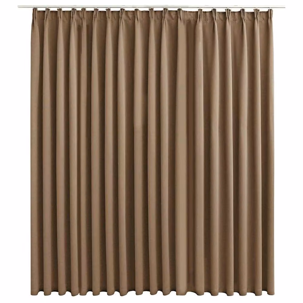 Berkfield Home Elegant Blackout Curtain with Hooks, Beige, W: 290 cm, H: 245 cm – 2