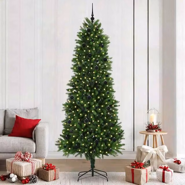 Berkfield Home Green Christmas Tree with 300 LEDs and Stand, Height: 240 cm