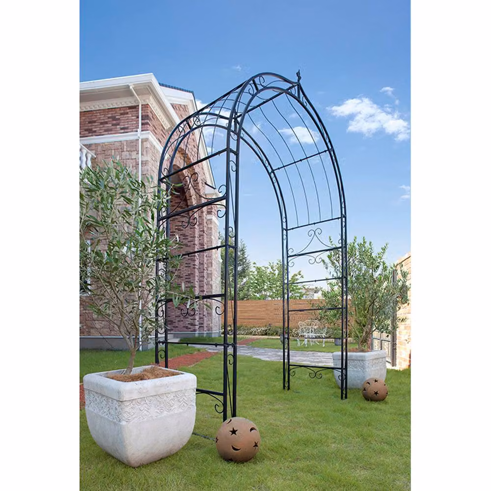 VegTrug Black Steel Flower Garden Arch Climbing Frame Support – 2