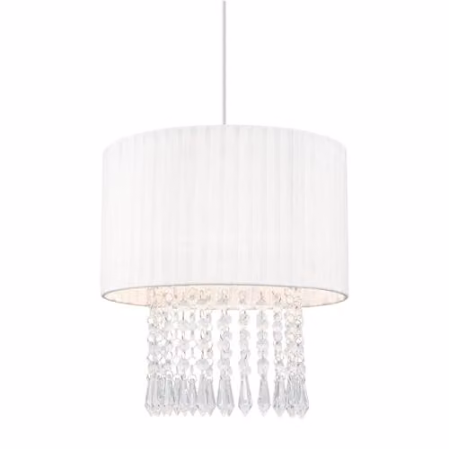 Cosylyte Winni Beaded Voile Modern Pendant Light Shade, White, W: 30 cm, D: 30 cm, H: 31 cm