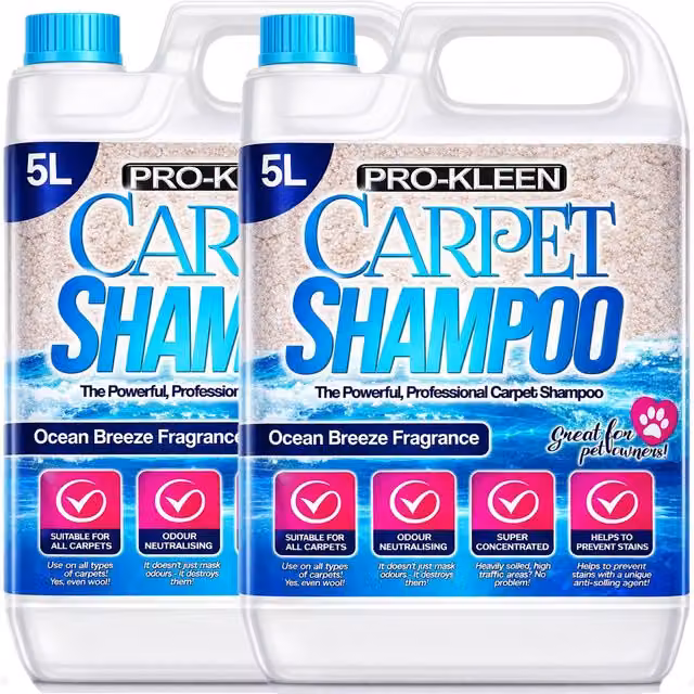 ProKleen Carpet Cleaning Shampoo Odour Remover with Ocean Breeze Fragrance, 2 x 5 l – 1