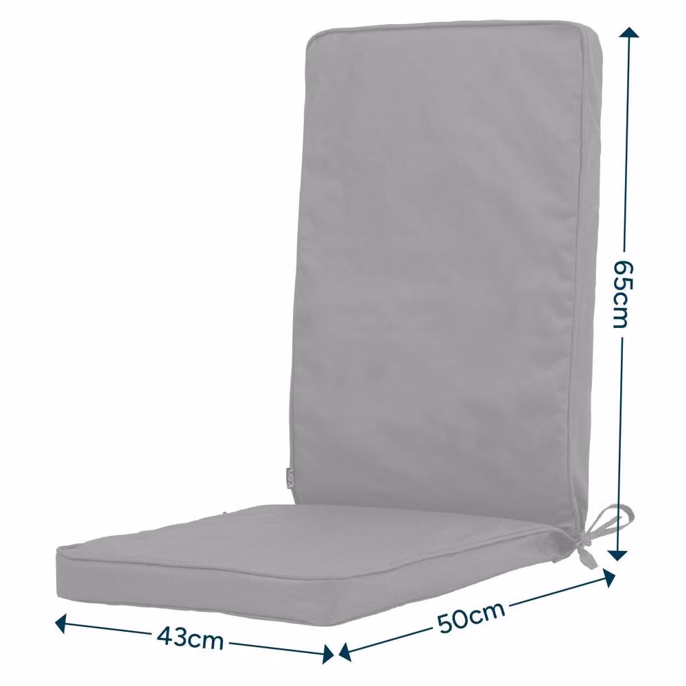 icon 6-Pack Rectangular Outdoor Garden Seat Pads in Anthracite Grey with Water Repellent Fabric – 4