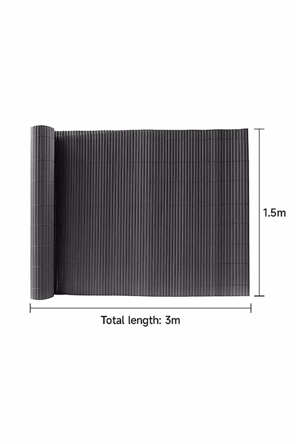 Living and Home Dark Grey PVC Opaque Decorative Privacy Fence, H: 150 cm x W: 300 cm – 4