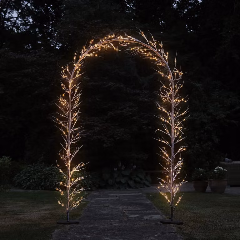 2.3m Snowy Branch LED Archway Light in Warm White with Timer