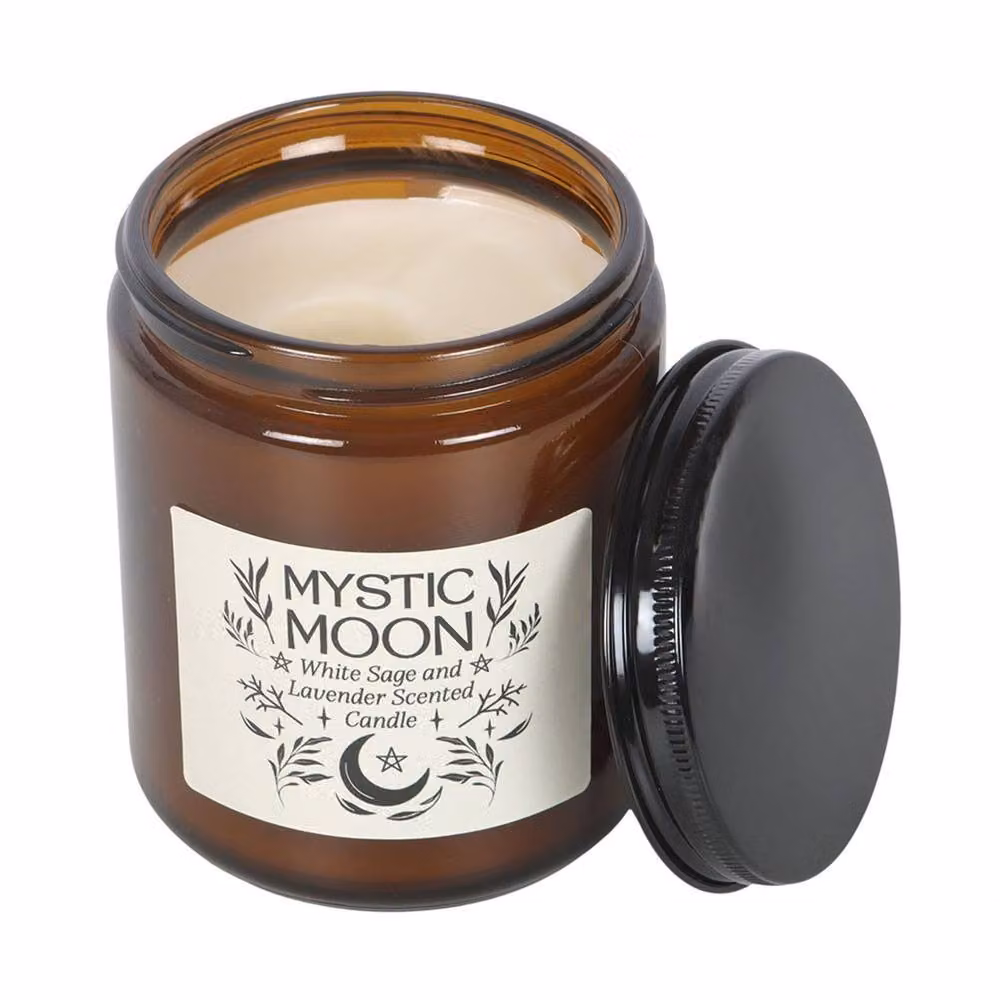 Something Different Mystic Moon Sage & Lavender Scented Candle in Amber Glass – 2
