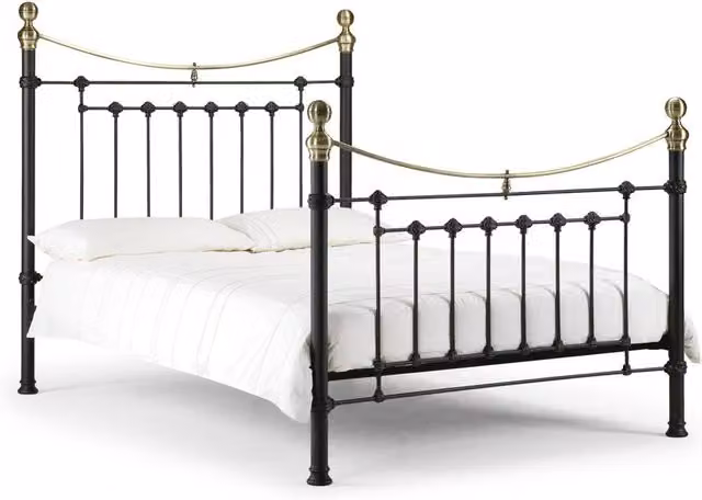 Cheshire Galaxy Double Bed in Satin Black (Width: 135 cm)