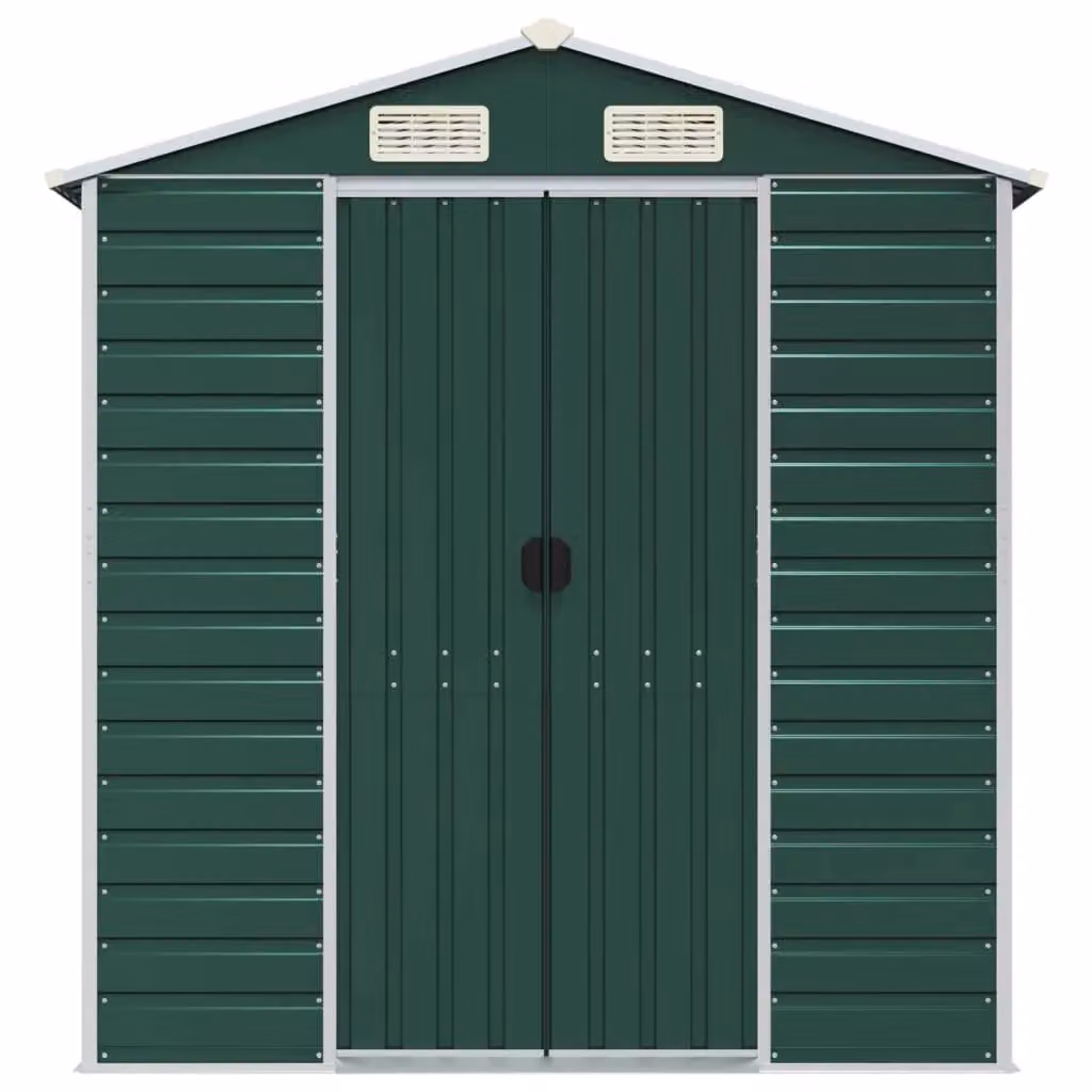 Berkfield Home Green Galvanised Steel Garden Shed with Side Vent, W/D/H: 810 x 191 x 198 cm – 3