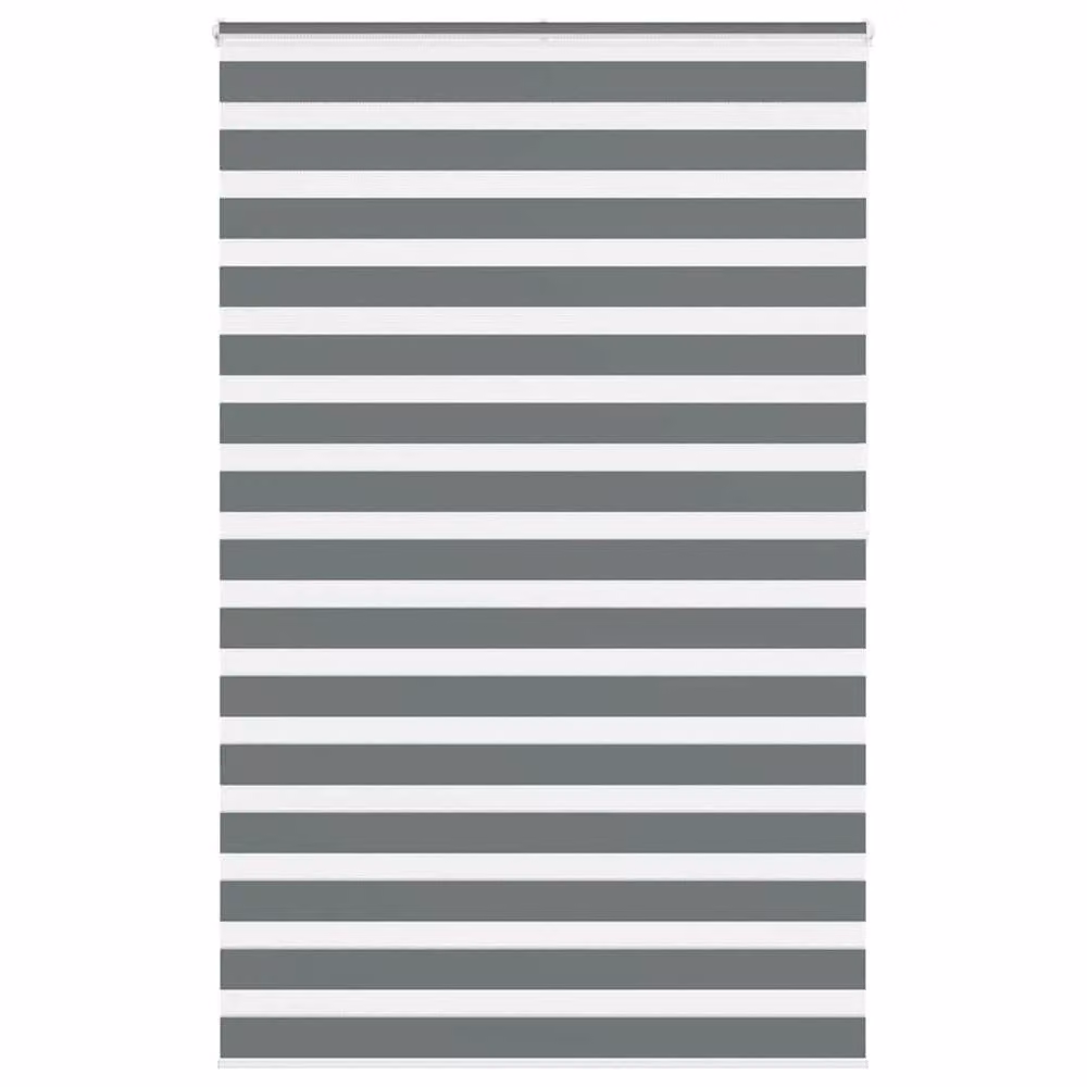Berkfield Home Zebra Blind in Dark Grey, Polyester Fabric, W: 145 cm, H: 200 cm – 2