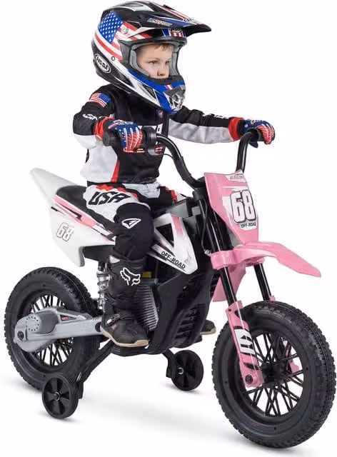 Costway Kids Electric Dirt Bike with Twist Throttle Grip and Rechargeable Battery in Pink