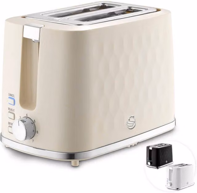 Swan 900W 2 Slice Toaster in Beige