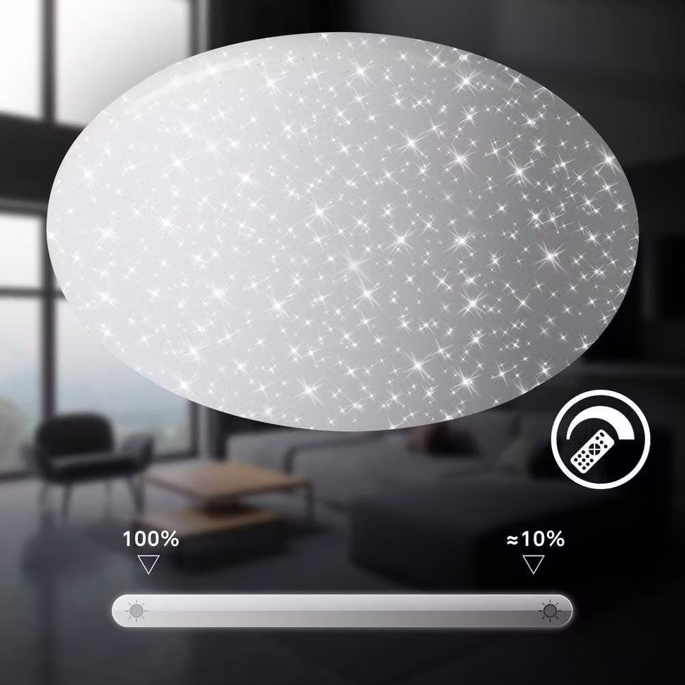 Briloner LED Ceiling Light, White, Round, Dimmable with Remote Control, Diameter: 56 cm – 5
