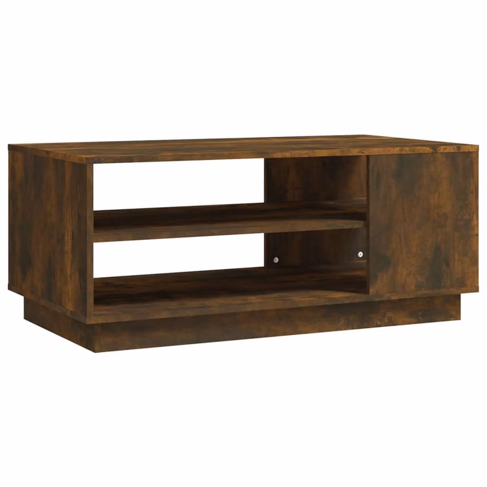Berkfield Home Modern Rectangular Coffee Table in Smoked Oak Brown, W/D/H: 102 x 55 x 43 cm – 2